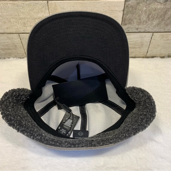 Harley-Davidson Men's Midwest Sherpa Ear Flap Fitted Hat-Grey 97677-23VM 7 1/4 - Picture 7 of 11